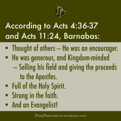 145 - Daily Dependence - All About Barnabas